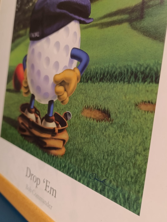 Image 1 of 2 signed Bob Commander framed lost ball and drop 'm