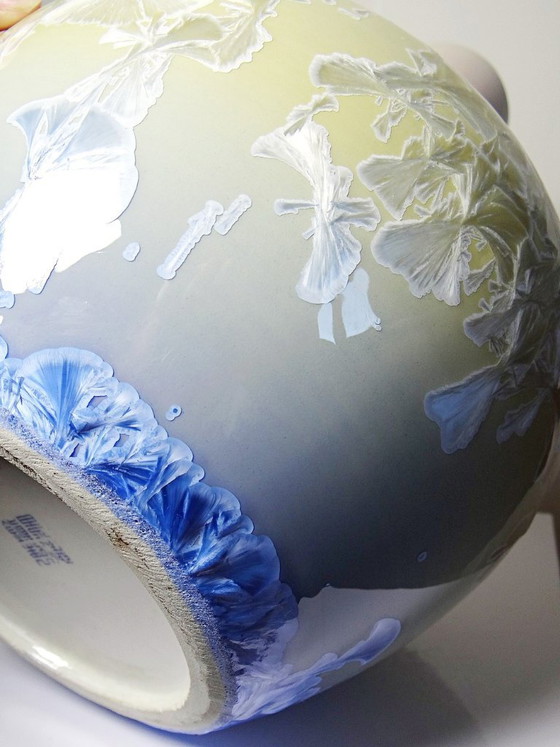 Image 1 of Large globular porcelain vase with crystalline glazes, Jingdezhen Zhi vintage