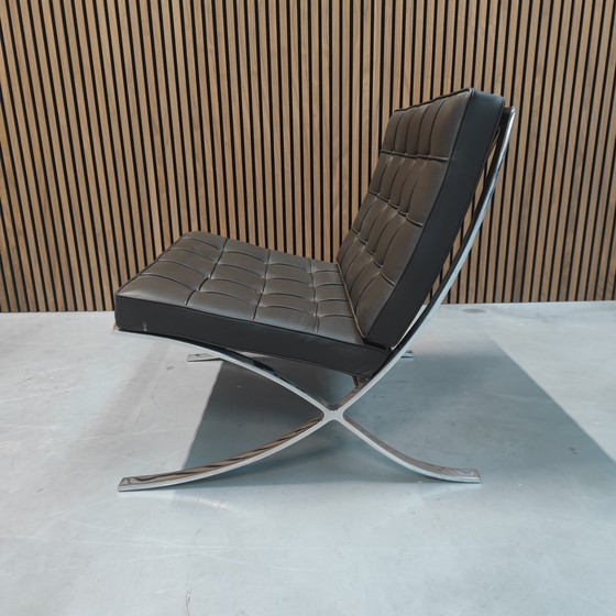 Image 1 of Sedia Knoll Barcelona - Volo in pelle nera