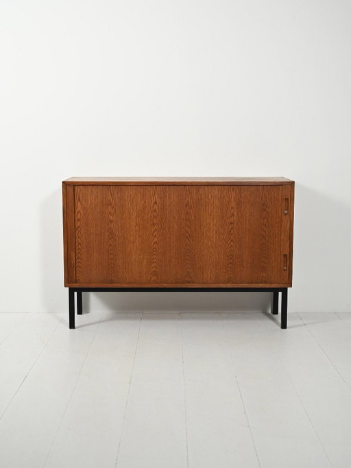 Scandinavian Teak Sideboard with Tambour Door