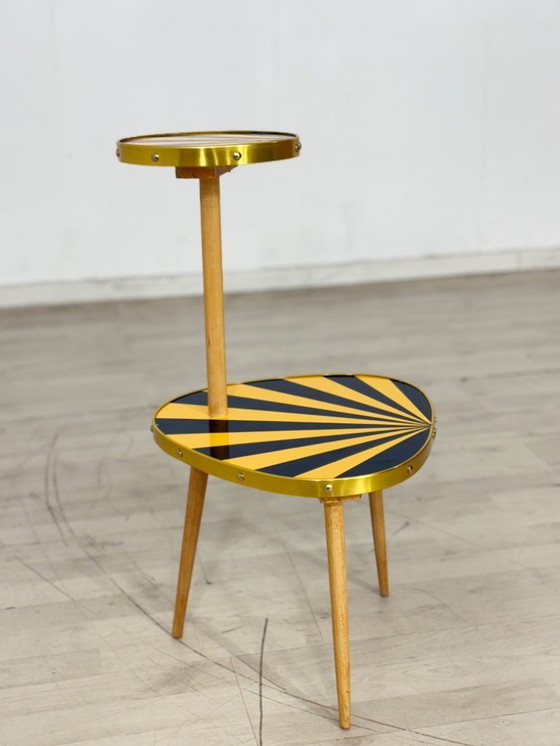 Image 1 of Vintage kidney-shaped table, flower bench, plant stand, side table, Mid Century