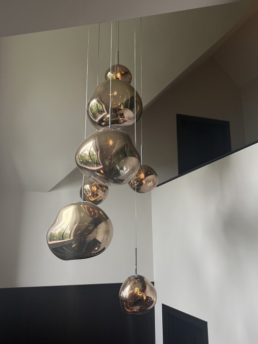 Tom Dixon Melt Pendelleuchte, 28 und 45 cm, Bronze-Gold mit Fassung – hanglampen, Plastic