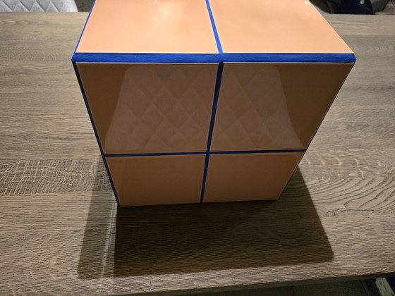 Image 1 of Mesa de azulejos 30x30x30H Naranja y Azul