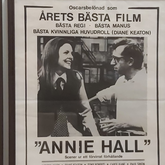 Image 1 of Originele Zweedse filmposter Annie Hall met Woody Allen, Diane Keaton, Tony Robert, Shelly Duval 1977