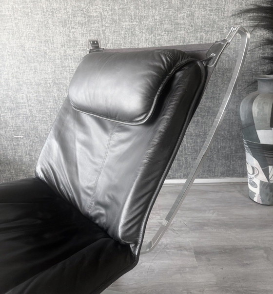 Image 1 of Fauteuil et repose-pieds Vintage Falcon – Sigurd Resell – Chrome