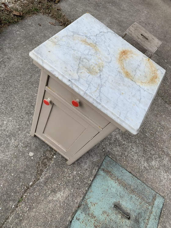 Vintage German Marble Top Nightstand or End Table (photo 5 of 5)