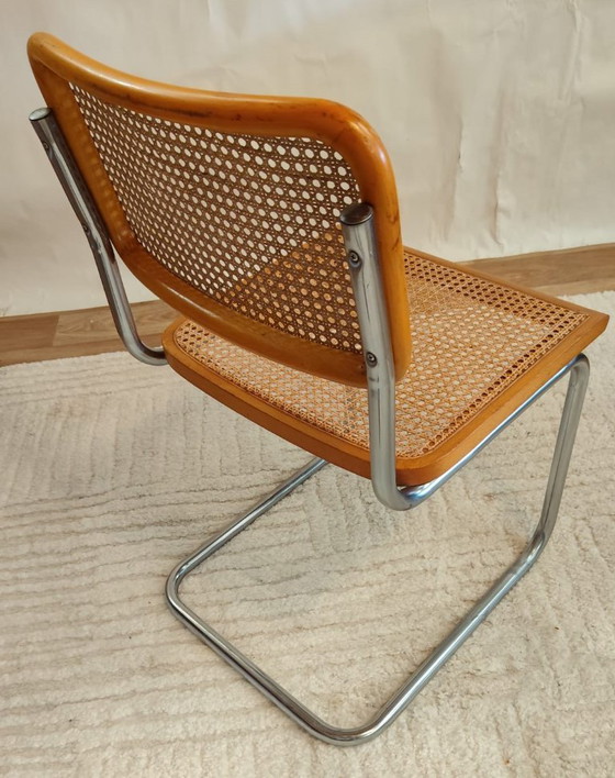 Sedia Cesca B32 timbrata di Marcel Breuer, Italia – Sedie da pranzo, Rattan, Wood (photo 3 of 10)