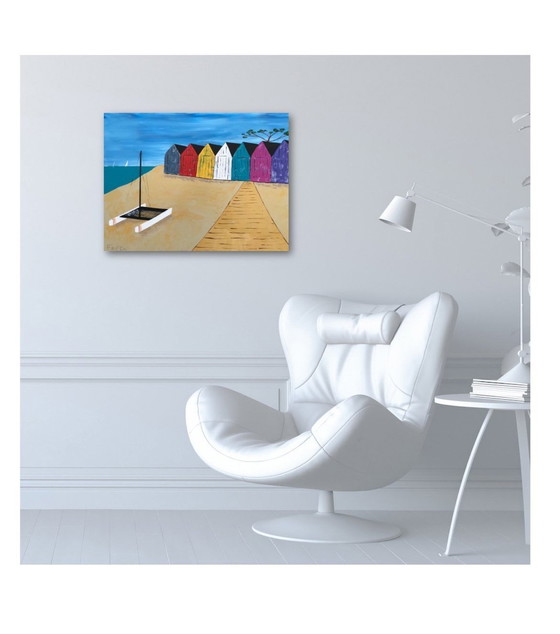 Image 1 of Les Cabanes De Plage. Acrylic by Frédéric Cadiou