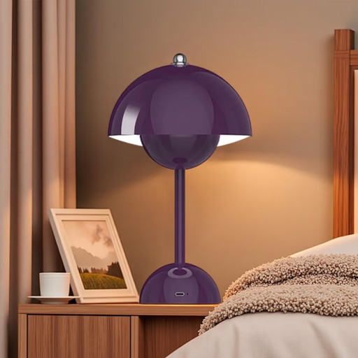 Lampe Champignon Violette LED Tactile USB-C – 28 cm