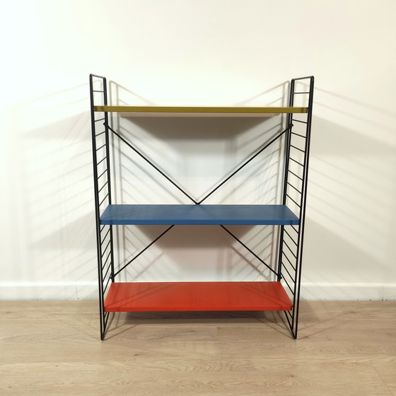 Image 1 of Mid century free standing rack with metal shelves by A. Dekker for Tomado