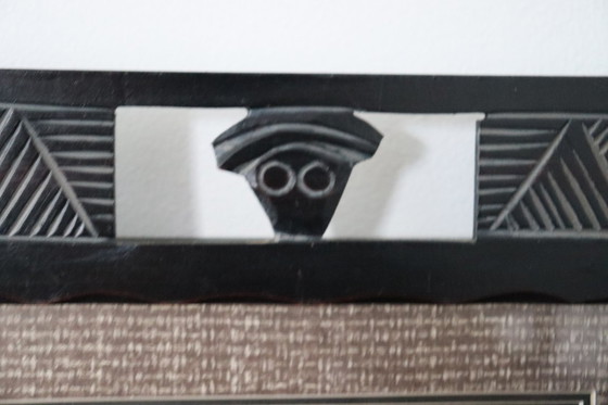 Image 1 of African artwork in wooden frame
