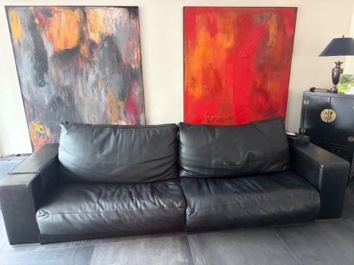 Budapest Baxter con taburete – 3 5 zitsbanken, Leather, Metal (photo 2 of 5)