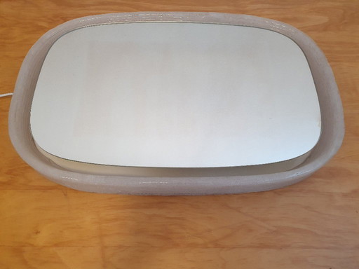 Espejo iluminado vintage Hillebrand, espejo de pared decorativo retro de los años 70