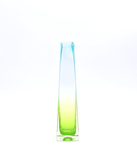 Image 1 of Vaso Leonardo blu-verde - Design in vetro vintage, H 26cm