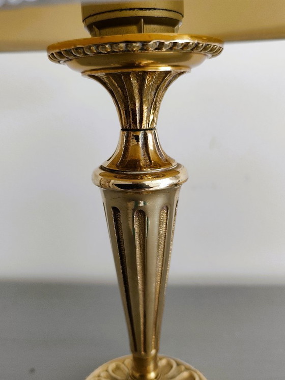 Antique Bronze Table Lamp – Textile (photo 3 of 11)
