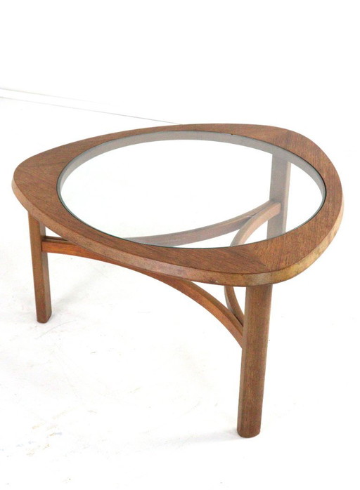 Table basse Nathan avec verre vintage 'Bicester'