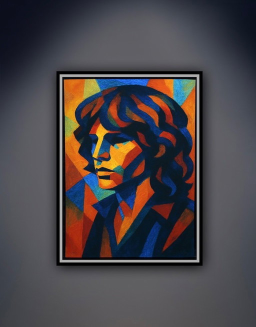 Karmen Moccha: "Homage Jim Morrison." Giclée on Hahnemühle Velvet, hand-signed. Edition 4/10. In excellent condition.