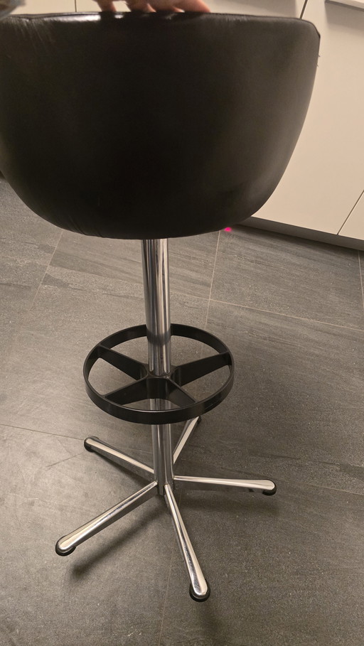 Retro bar stool genuine leather