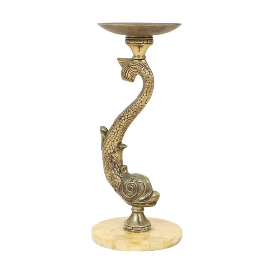 Posacenere da terra Mid Century Delfino mitico Francia 48cm – Oggetti decorativi, Marble, Brass (photo 4 of 14)