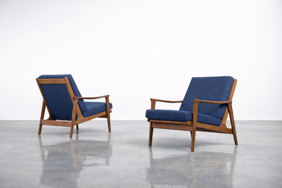 Image 1 of Vintage mid-century Australische moderne teakhouten bank en fauteuils van Parker Furniture, jaren 1950, set van 3