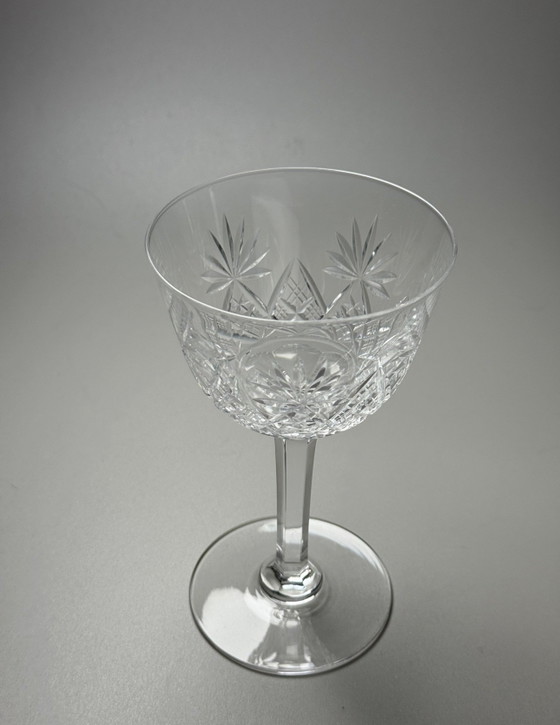 Image 1 of Val Saint Lambert - 6 kristallen glazen - handgeslepen - servies "Yvette" - vermeld in de catalogus van 1904-1905

