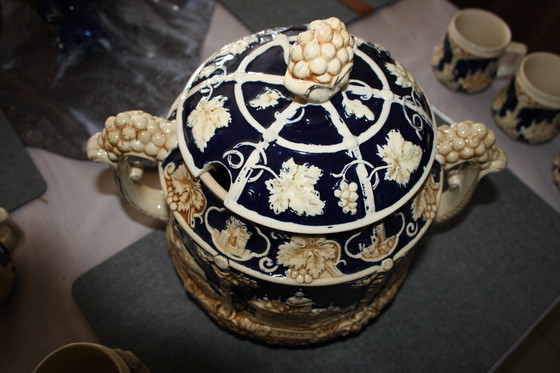 Image 1 of Juego de cuencos de cerámica antiguos con motivo del Palatinado: rareza y decoración, incluye 6 tazas