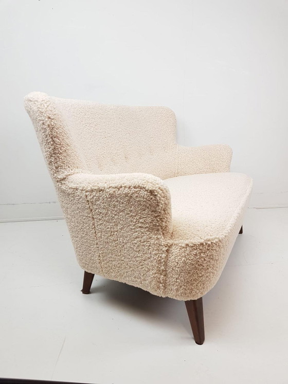 Divano Artifort | Panchina Teddy in tessuto color crema Theo Ruth, appena rivestita – Divani 2 posti, Wood (photo 5 of 8)