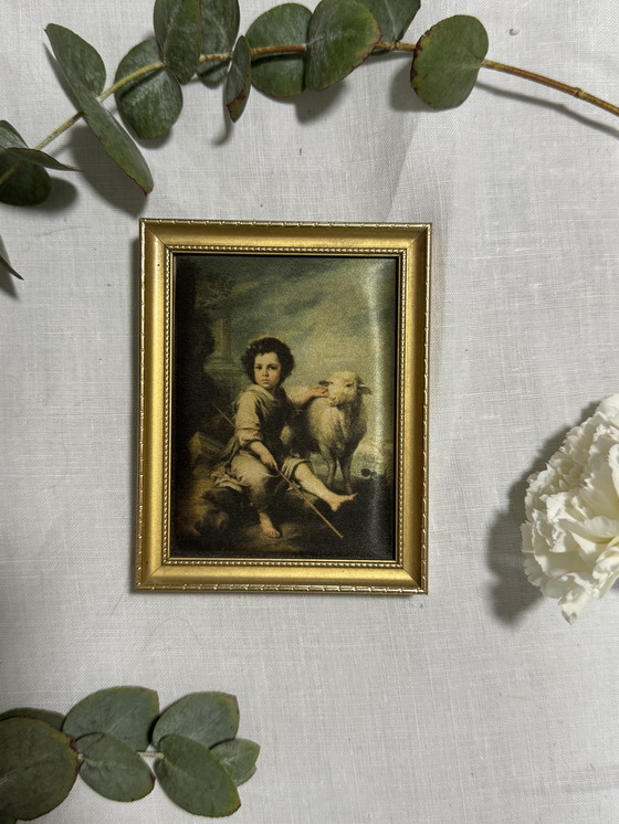 Image 1 of Vintage fotolijst man schaap