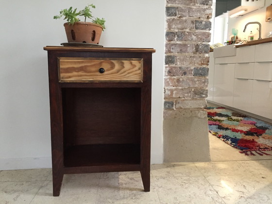 Image 1 of Vintage Compass-leg bedside cabinet