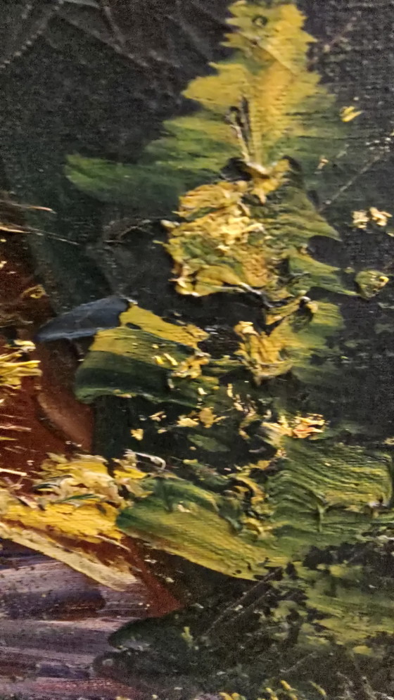 Original Impressionist Impasto Oil Painting by R.G. van Wezel (Verified History) 30x70cm (photo 11 of 14)