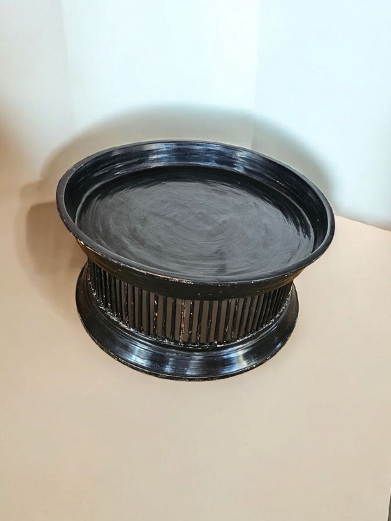 Image 1 of Tavolino da caffè rotondo di design, tavolino da divano, Gunther Lambert, nero