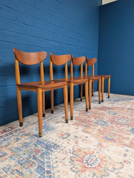 Image 1 of 4x Danish chairs, 2x bedside tables