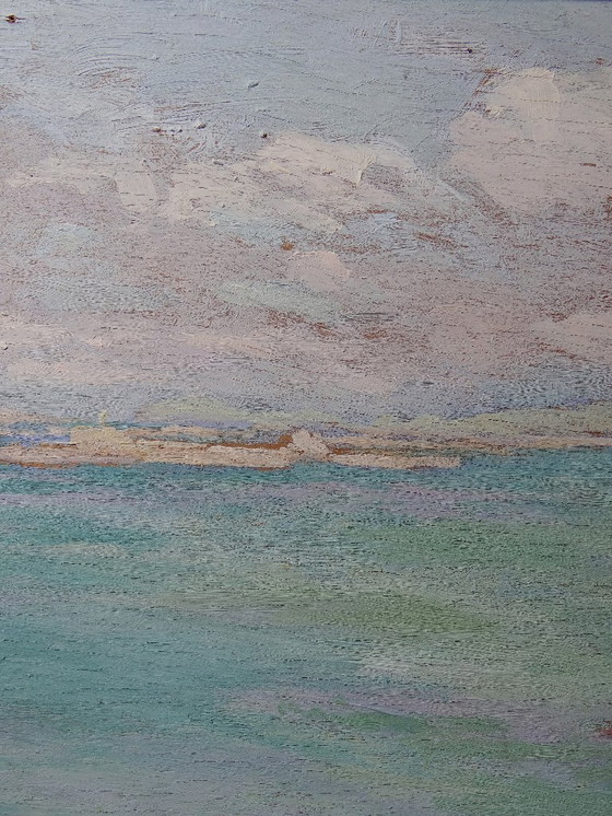 Image 1 of Large seascape with cliffs, oil on framed panel, by Paul Ruben (1882-1955)