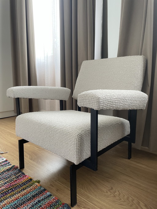 Cees Braakman FM07 Fauteuil voor UMS-Pastoe, Japanse serie, Nederland, circa 1958. – Metal, Textile (photo 2 of 5)