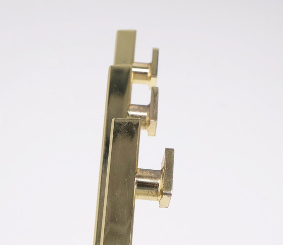Image 1 of Romeo Rega brass and travertine standing coat rack, 1970s