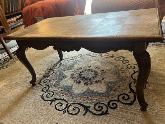 Image 1 of Table basse vintage ancienne classique bois avec moulures 