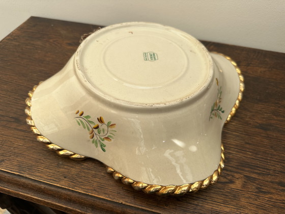 Image 1 of Corbeille / Centre de table en faïence Belge de Quaregnon signé Hubert Becquet 