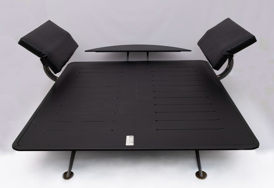 Image 1 of Cama de matrimonio Paolo Piva King-Size de latón y acero "Adia" de B&B, años 80