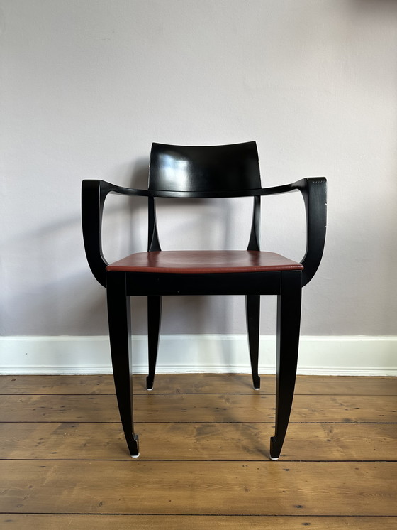 Image 1 of Giorgetti eetkamerset Tafel 50732 radica & Stoelen Ballerina Rosso Bulgare