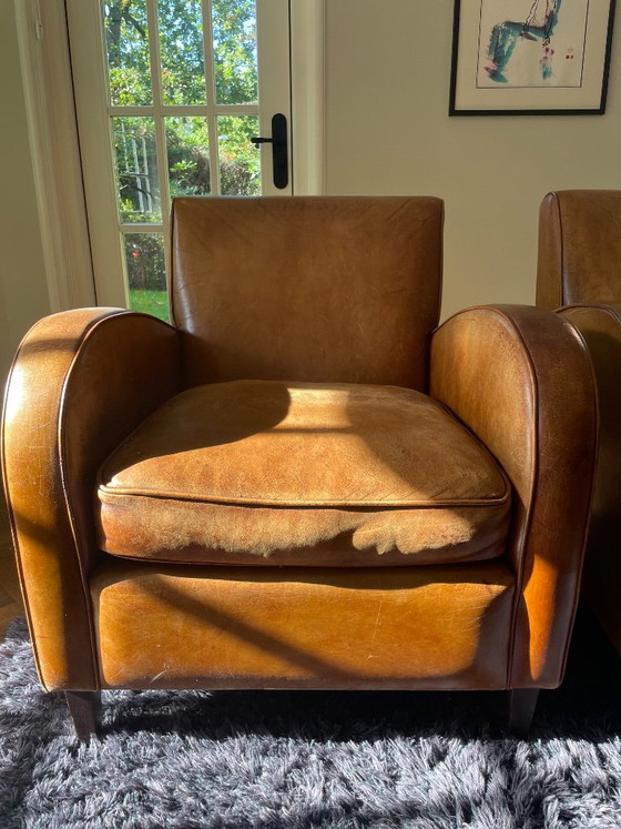 2x poltrone in pelle vintage marrone (photo 5 of 5)