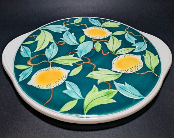 Dienblad uit de jaren 60 met bladeren en citroenen (Boch Frères) – Tafelaccessoires, Ceramic (photo 4 of 7)