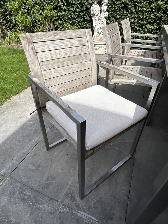 Image 1 of Beautiful Royal Botania garden set (6 pp) in stainless steel with teak