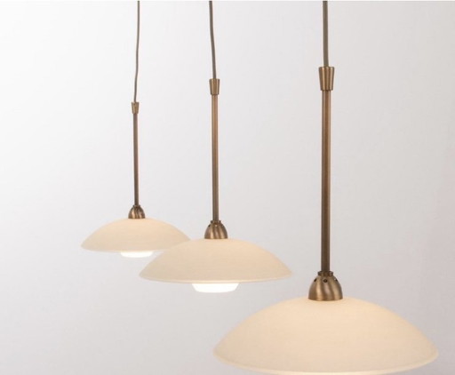 Steinhauer Sovereign / Lampe suspendue Aleppo en couleur bronze et verre dépoli