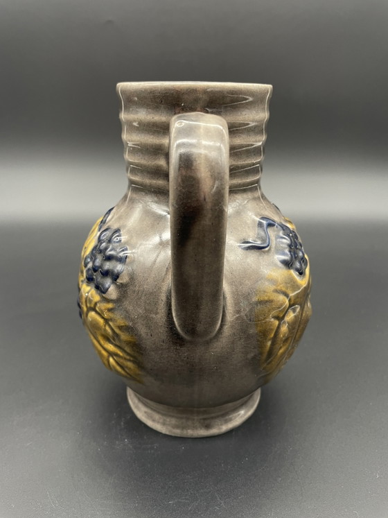 Vintage Ceramic Jug with Grape Relief – probably Bay Keramik – Vases (photo 5 of 6)