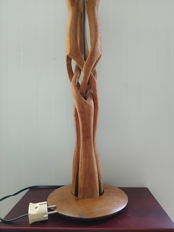 Image 1 of Lampe de table scandinave vintage en bois