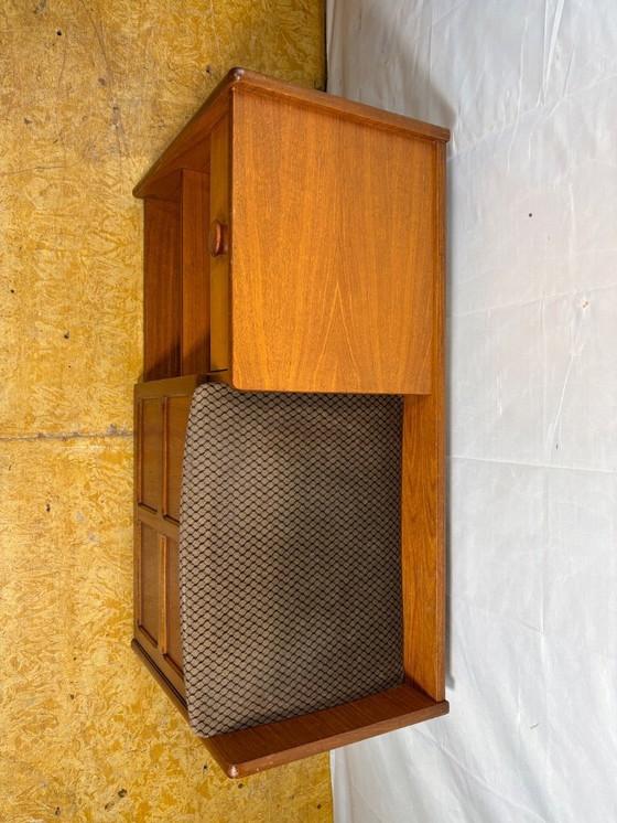 Image 1 of Mid-century retro vintage teak telephone seat by Nathan 1960–1970   Stylish utility|iconic british design|functional storage