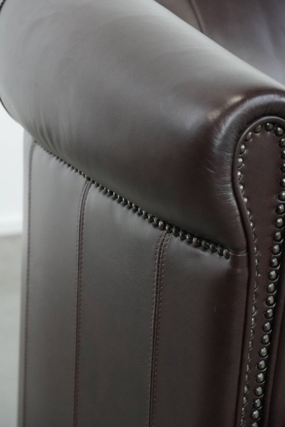 Image 1 of 2 poltrone da club in pelle di mucca in stile inglese in ottime condizioni