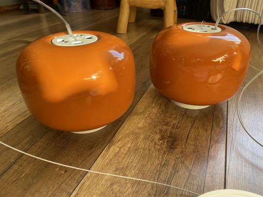 Set van 2 glazen hanglampen