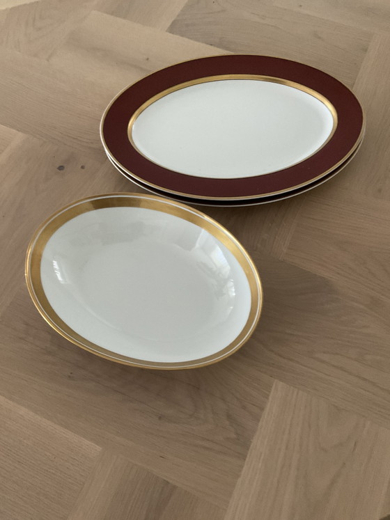 Servizio da tavola Fitz and Floyd con bordi in oro 22 carati. – Stoviglie, Gold, Porcelain (photo 5 of 7)