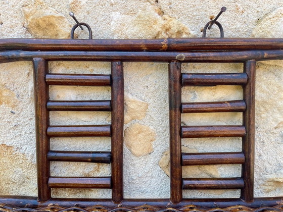 Image 1 of Vintage wandplank van bamboe en rotan uit het midden van de 20e eeuw, jaren 60.